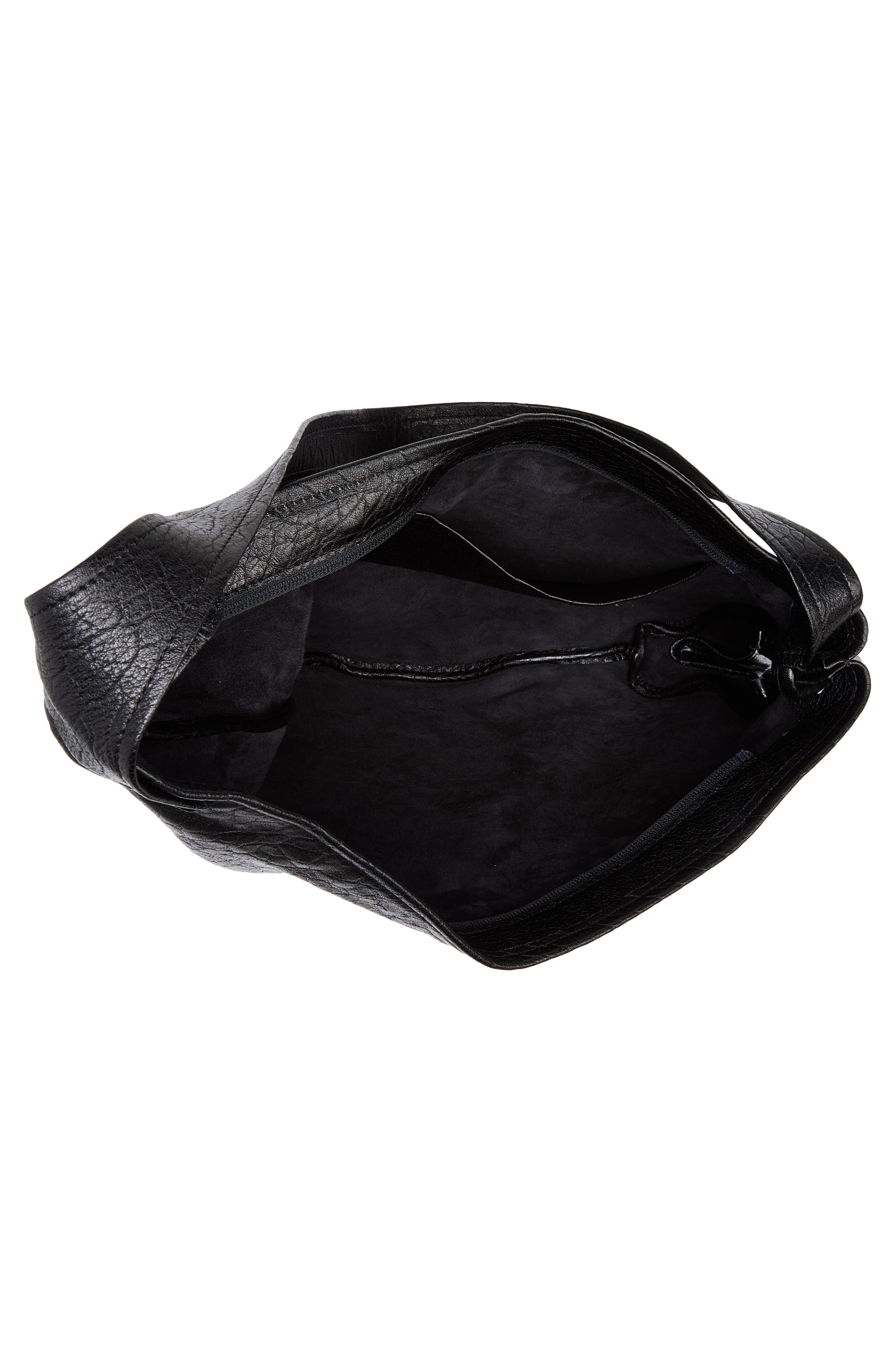 Marni Small Sling Leather Hobo Bag, Alternate, color, 00N99 Black