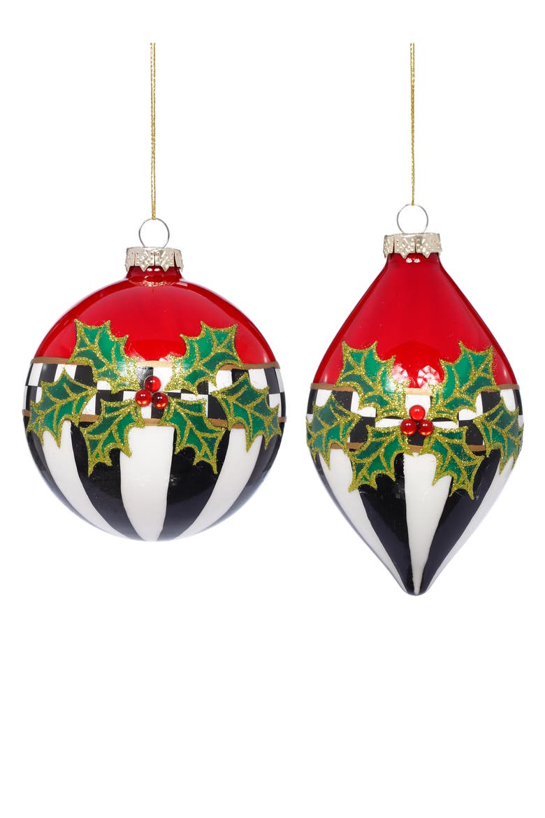 Checkered Ornament, Box of 6, Main, color, Red