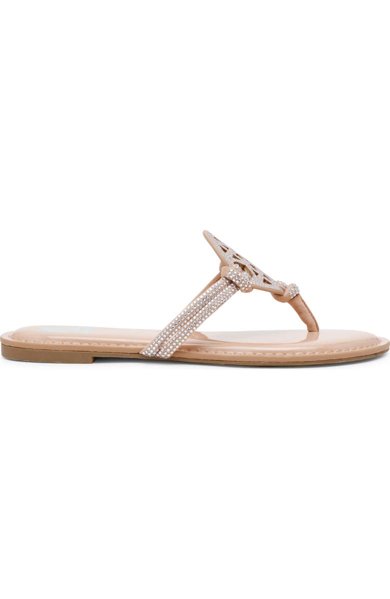 DV by Dolce Vita Gotie Rhinestone Strap Slide Sandal, Alternate, color, Nude Shiny