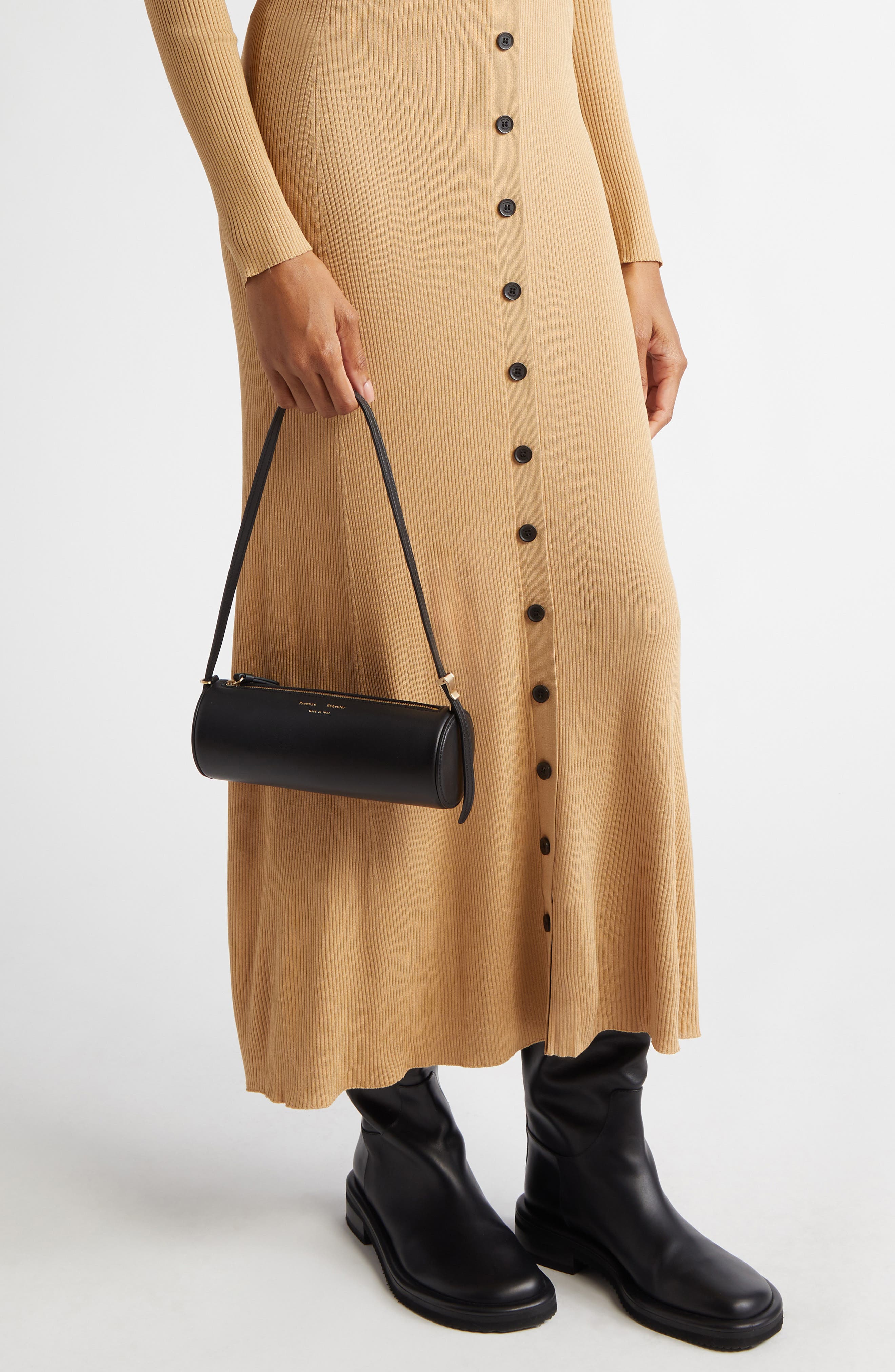 Proenza Schouler Mini Silo Shoulder Bag, Alternate, color, Black