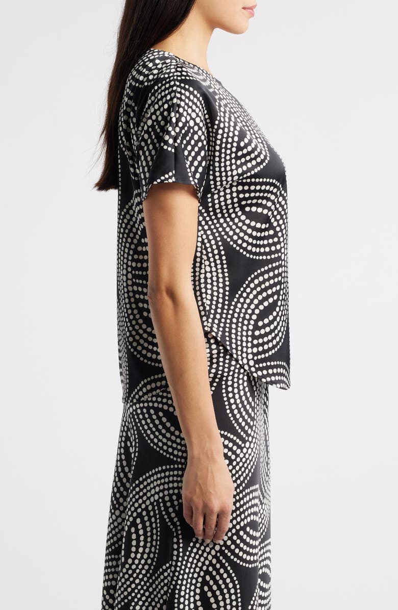 Anne Klein Abstract Print Blouse, Alternate, color, Anne Black/ White Dove