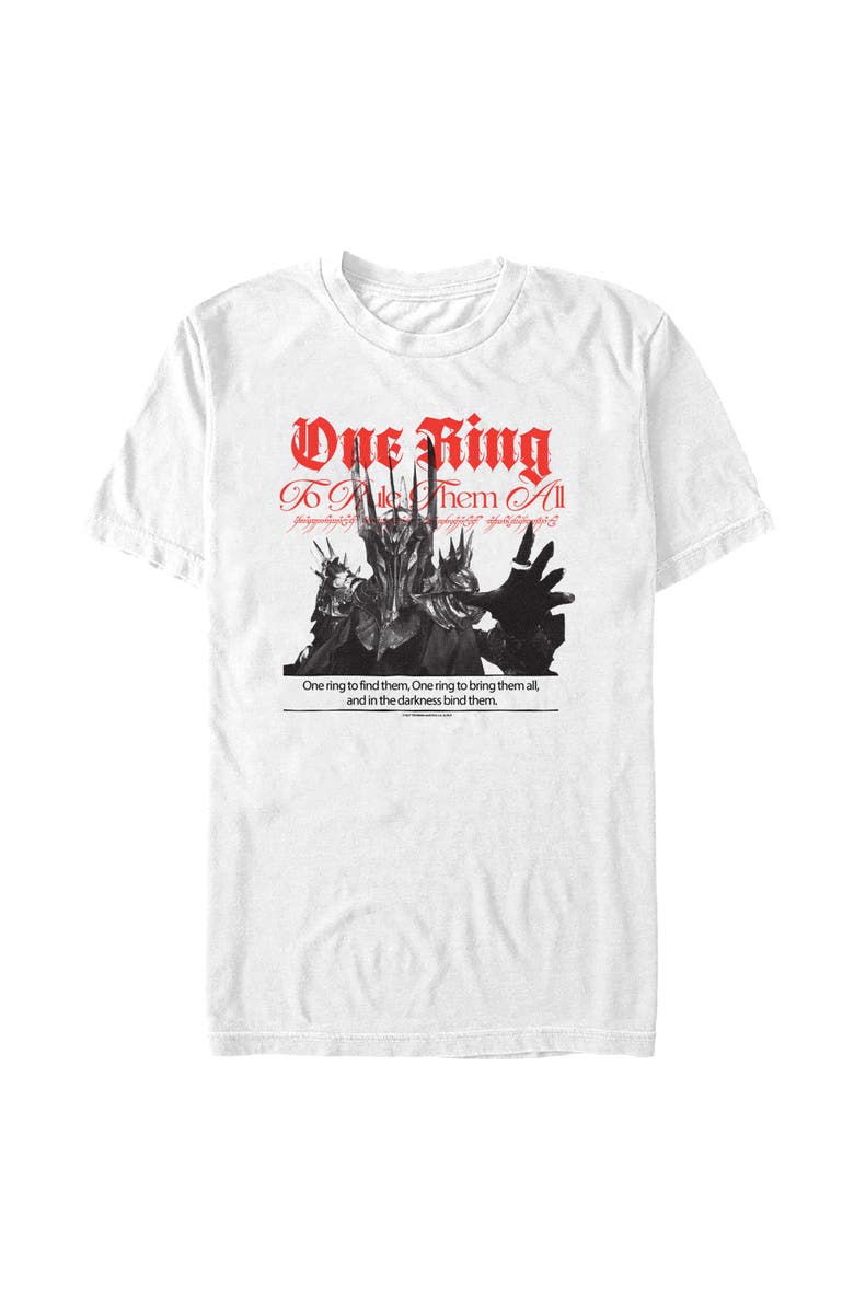 The Lord of the Rings Men's The Lord of the Rings Sauron One Ring To Rule Graphic T-Shirt, Main, color, White