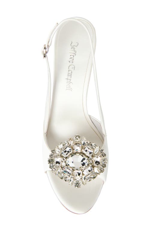 Jeffrey Campbell Triomphe Crystal Embellished Slingback Sandal In White