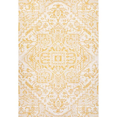 Estrella Bohemian Medallion Textured Weave Indoor/Outdoor Area Rug