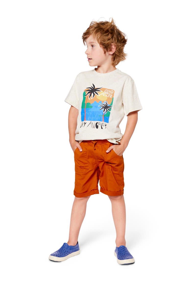 Boy's Stretch Twill Short Vibrant Orange, Alternate, color, Vibrant Orange