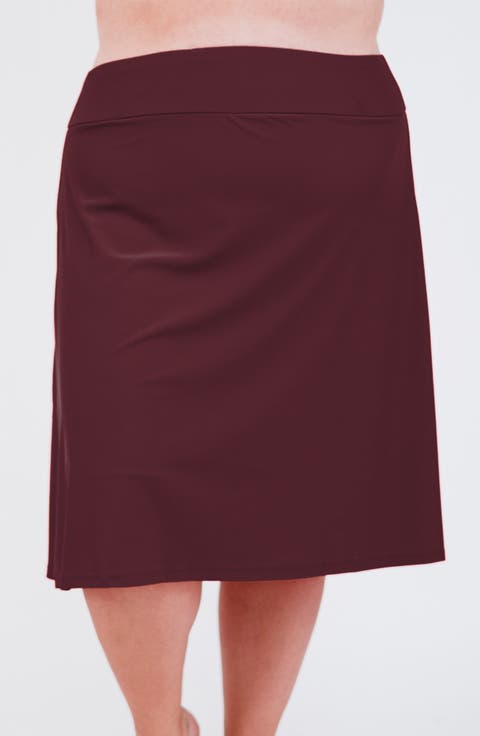 Plus Size Long Swim Skort With Capri Leggings