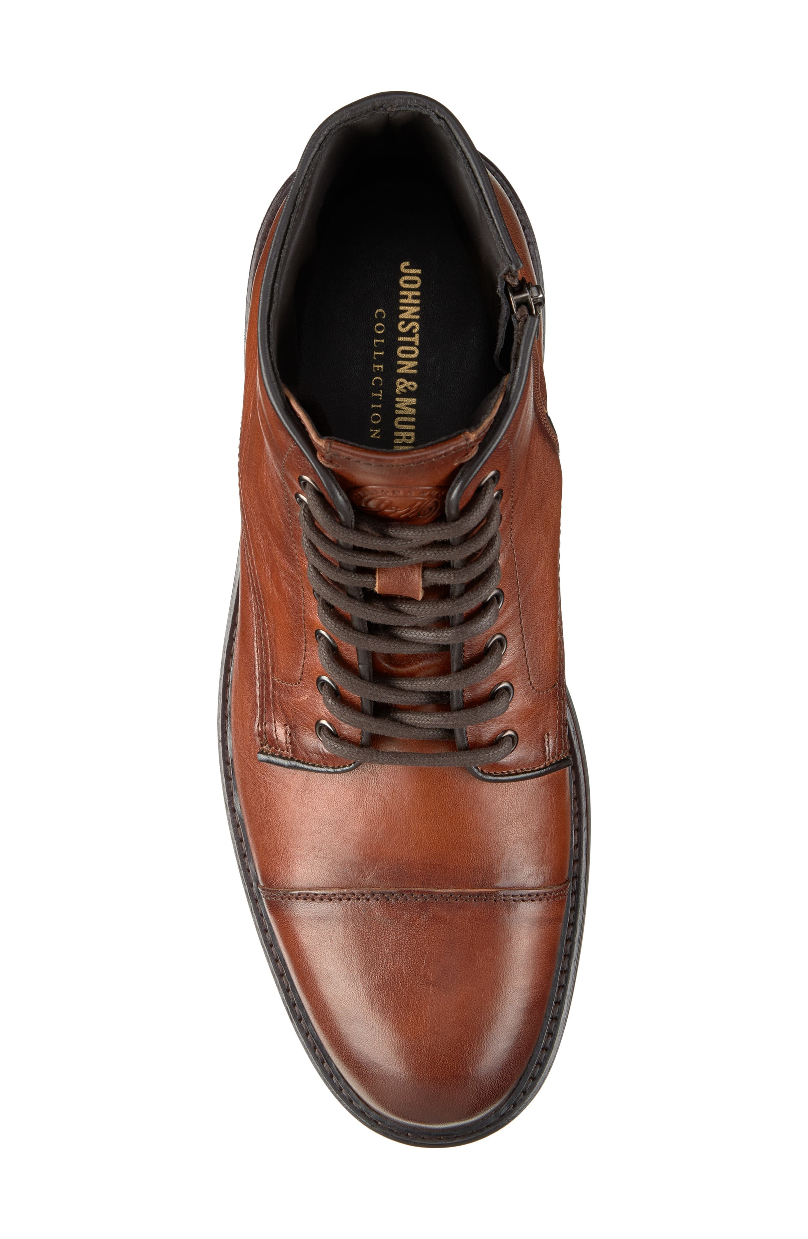 Latham Cap Toe Combat Boot, Alternate, color, TAN EUROPEAN CALFSKIN