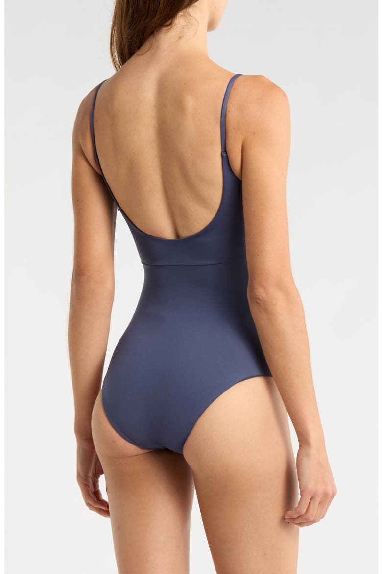 Peak Cutout One-Piece Swimsuit, Alternate, color, VARSITY NAVY