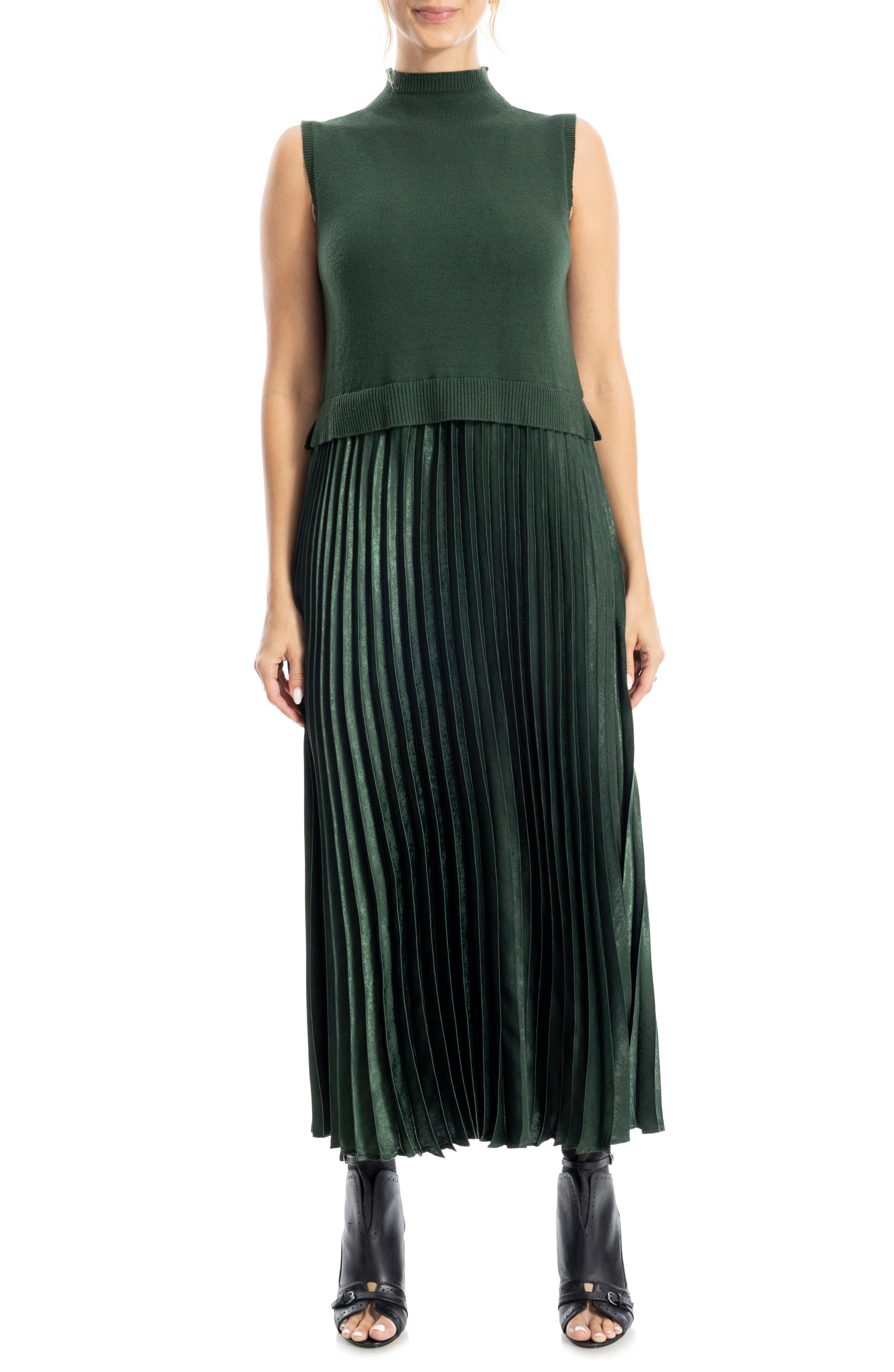 Mock Neck Sleeveless Twofer Dress - image 3