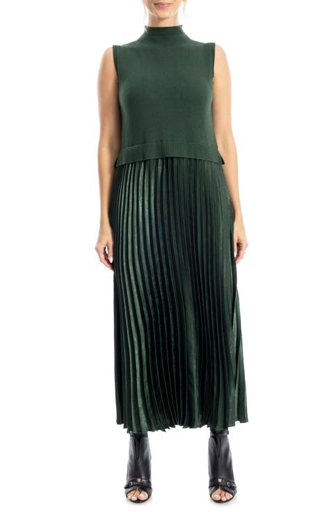 Mock Neck Sleeveless Twofer Dress