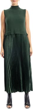 MAX STUDIO Mock Neck Sleeveless Twofer Dress