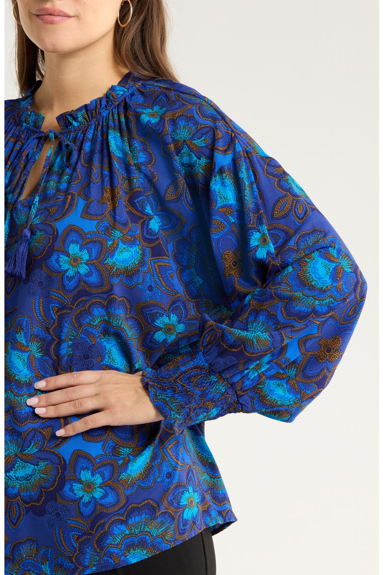 Bluford Floral Print Long Sleeve Shirt, Alternate, color, NAVY-BLUE