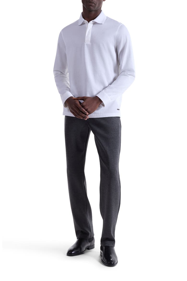 Mercerized Cotton Long Sleeve Polo, Alternate, color, WHITE