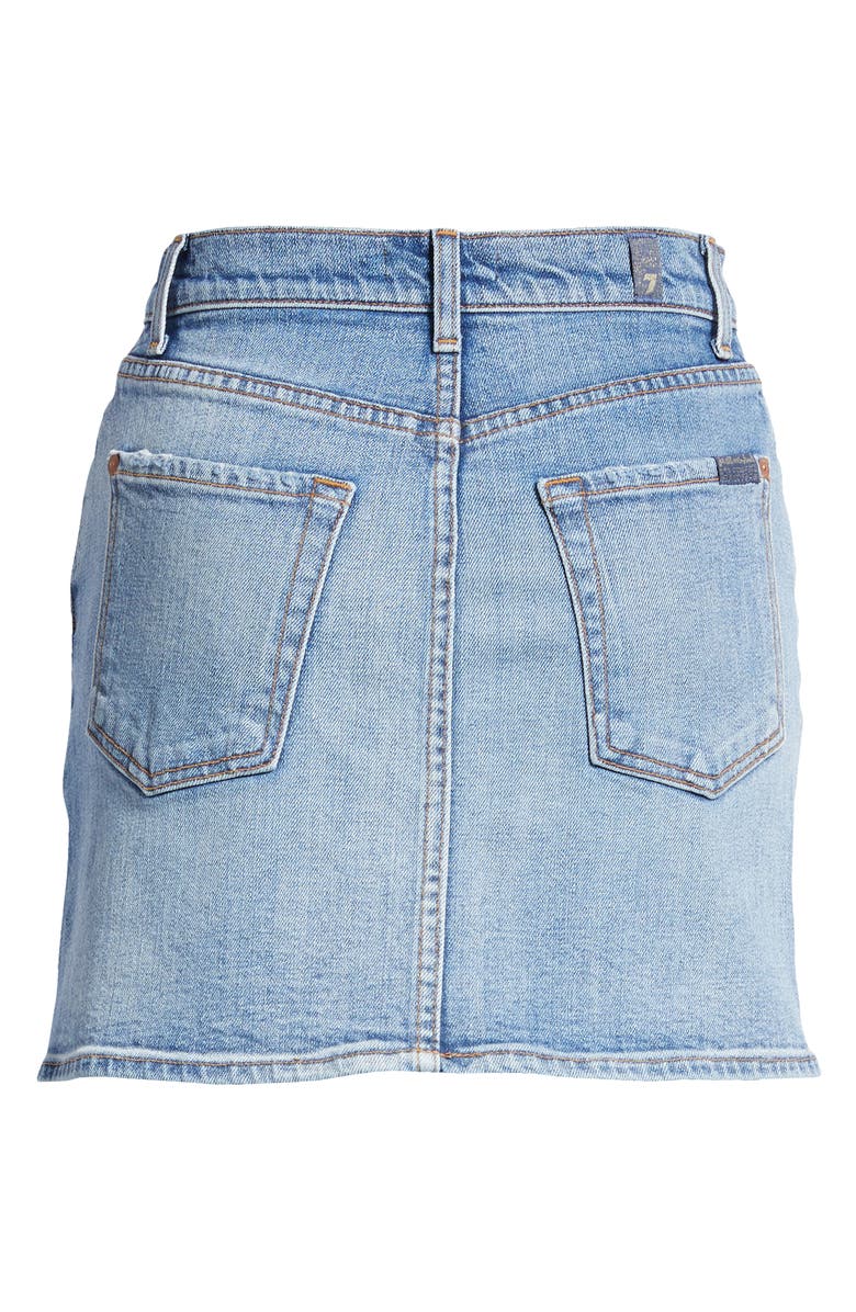 7 For All Mankind Asymmetrical Denim Skirt, Alternate, color,