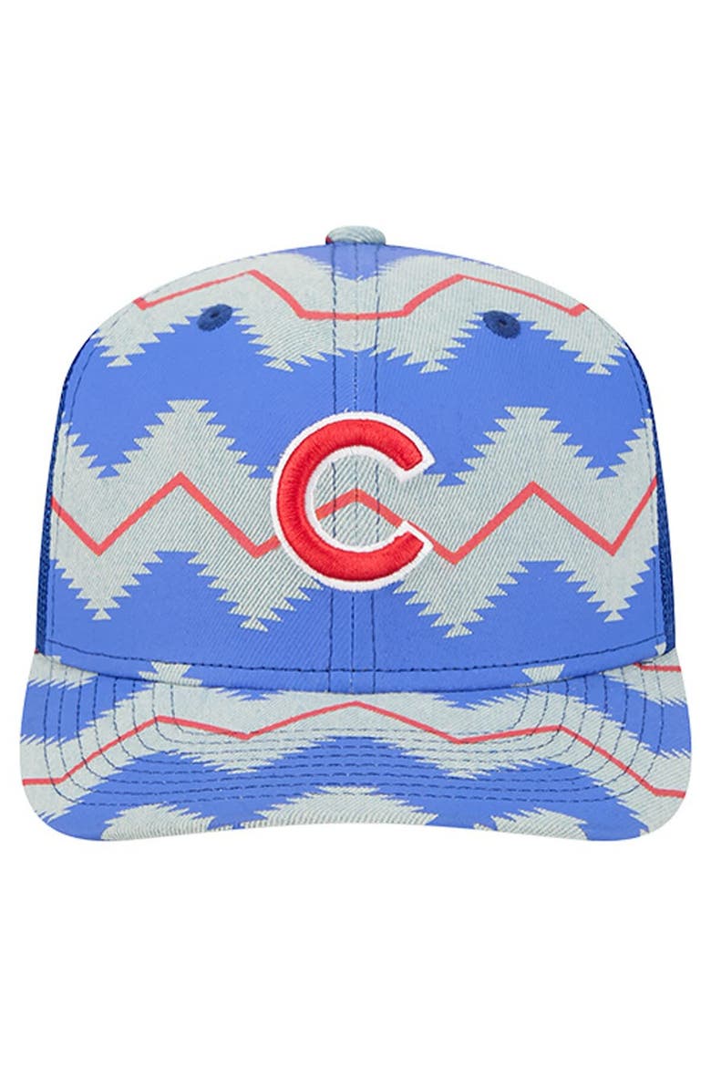 Men's New Era Denim/Royal Chicago Cubs Aztec Denim 9SEVENTY Adjustable Hat, Alternate, color, Denim