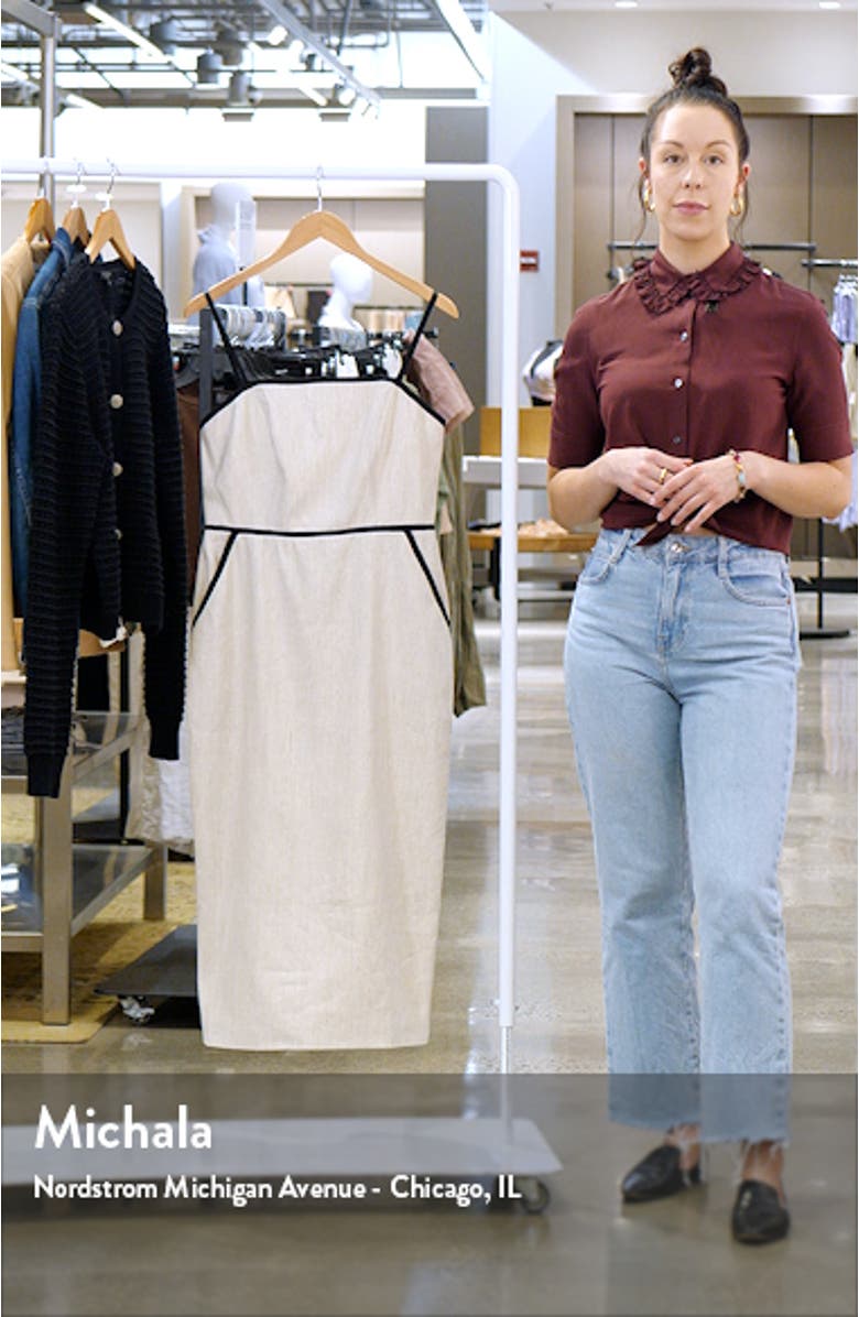 Amara Contrast Sleeveless Linen Blend Dress, sales video thumbnail