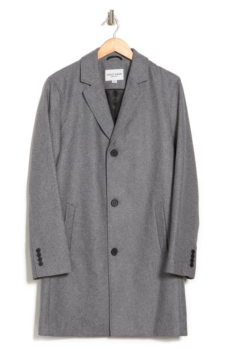 Cole Haan Signature Wool Blend Melton Classic Topper, Alternate, color, Lt Grey
