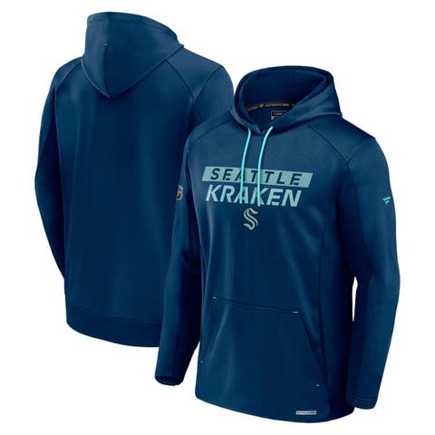 Men's Fanatics  Navy Seattle Kraken Authentic Pro Rink Fleece Pullover Hoodie