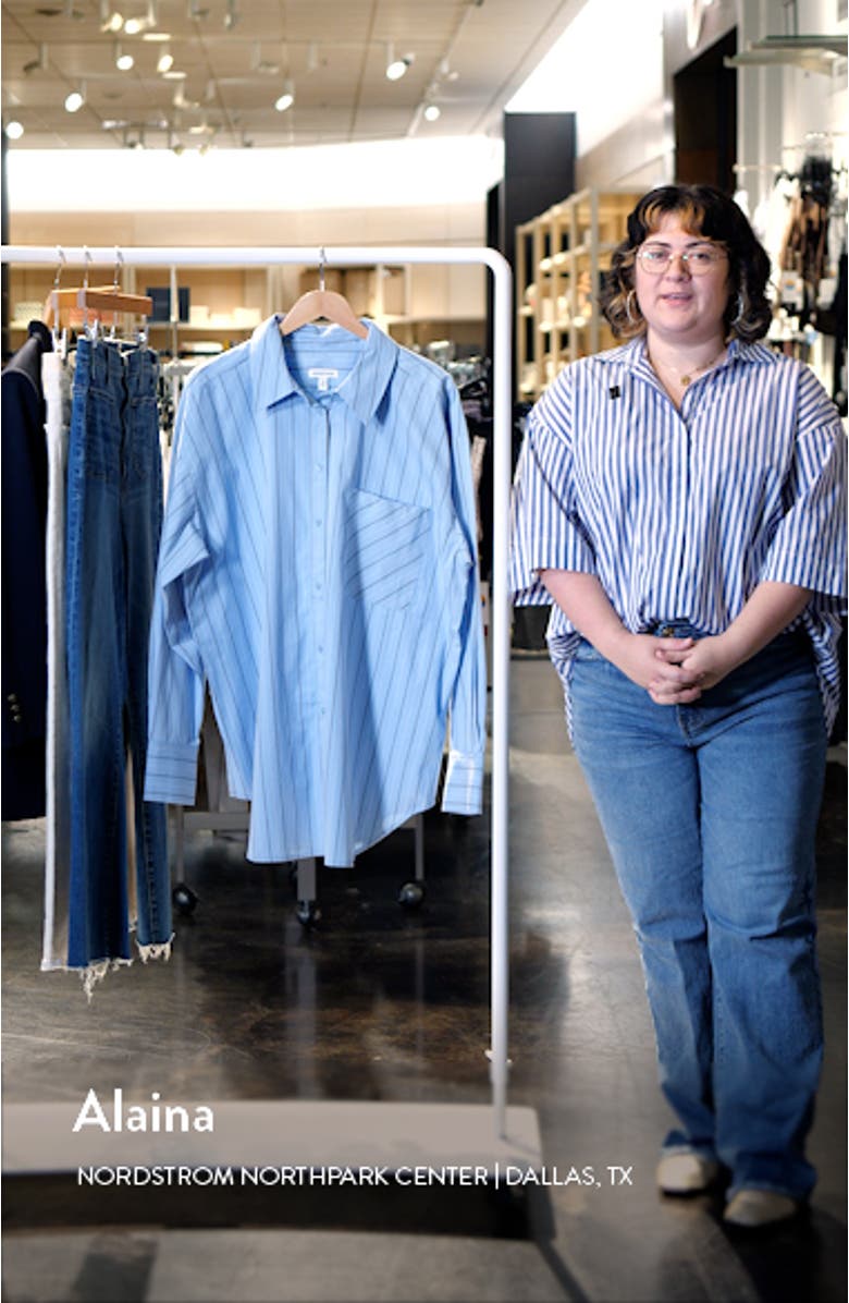 Stripe Cotton Poplin Button-Up Shirt, sales video thumbnail