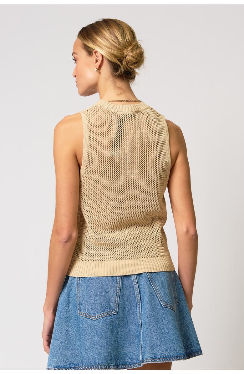 Central Park West Eden Palm Tree Mesh Shell, Alternate, color, Sand