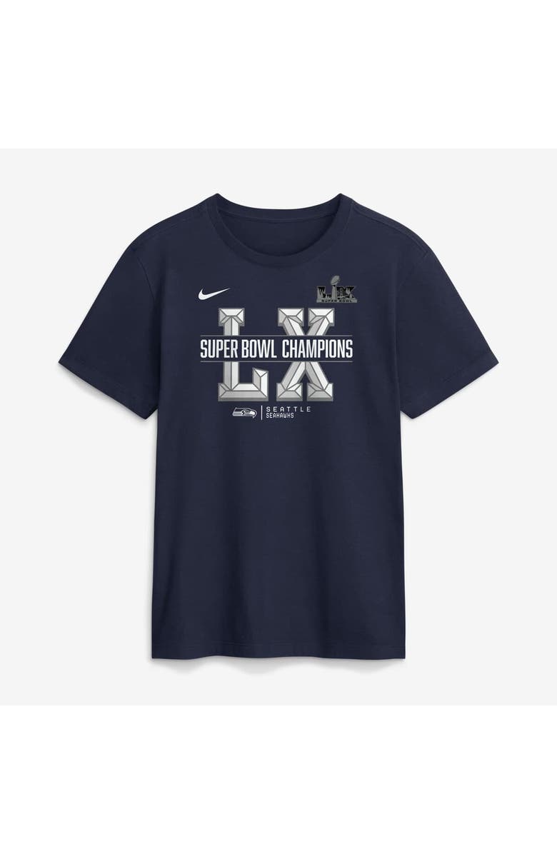 Nike Men's Nike  College Navy Seattle Seahawks Super Bowl LX Champions Sacrifice T-Shirt, Main, color, College Navy