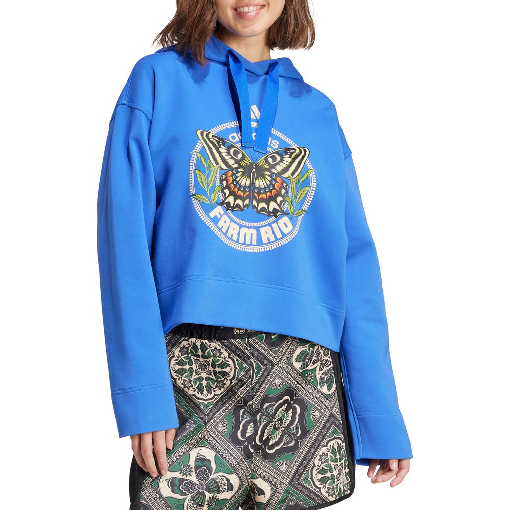 Adidas X Farm Rio Logo Hoodie In Blue