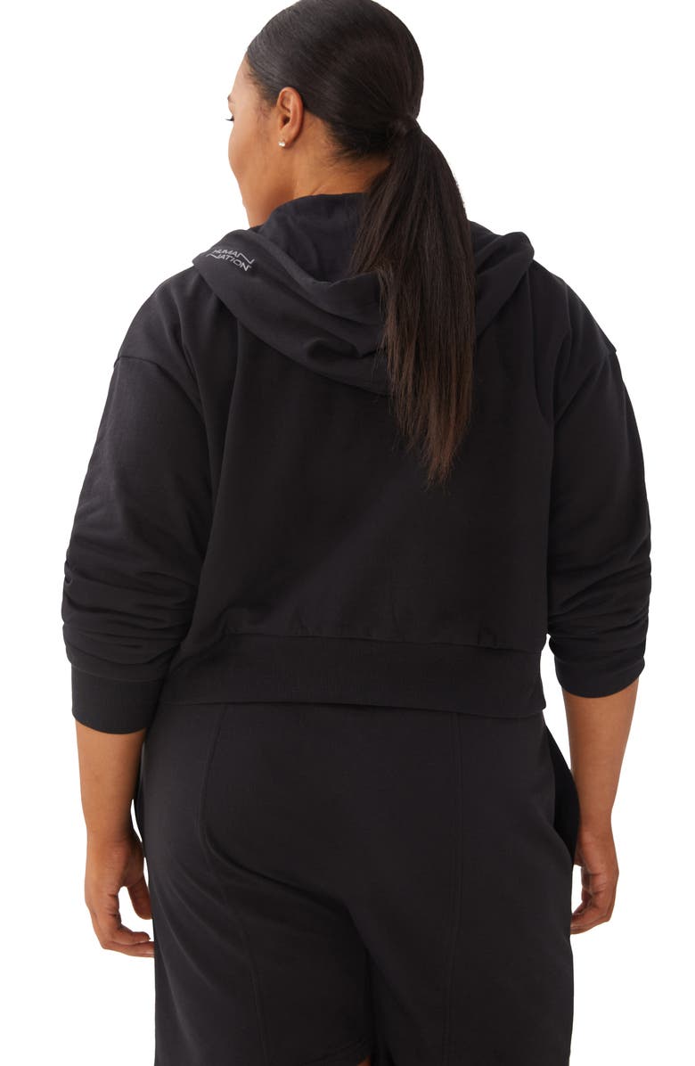 HUMAN NATION Gender Inclusive Harmony Organic Cotton Blend Crop Zip Hoodie, Alternate, color, 