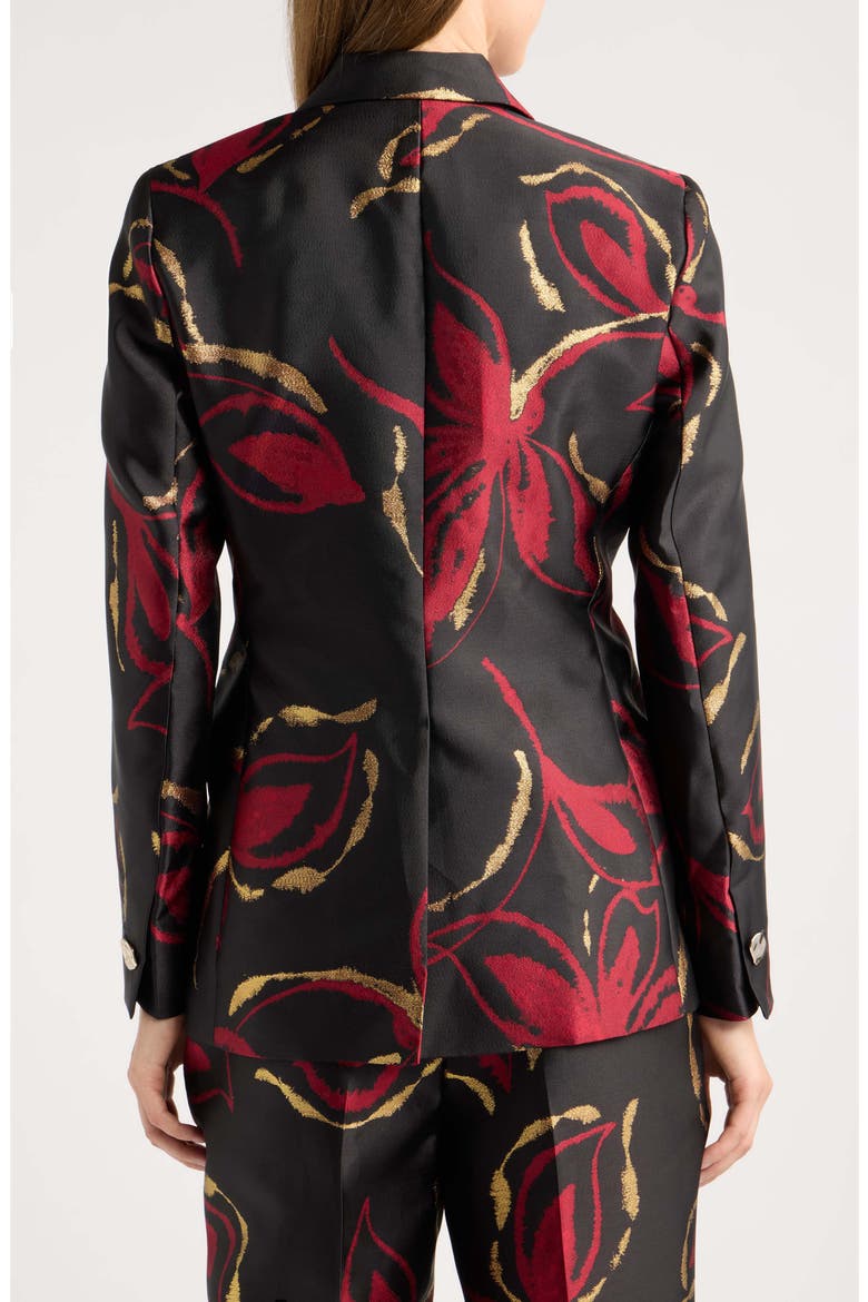 One-Button Notched Collar Blazer, Alternate, color, ANNE BLACK MULTI