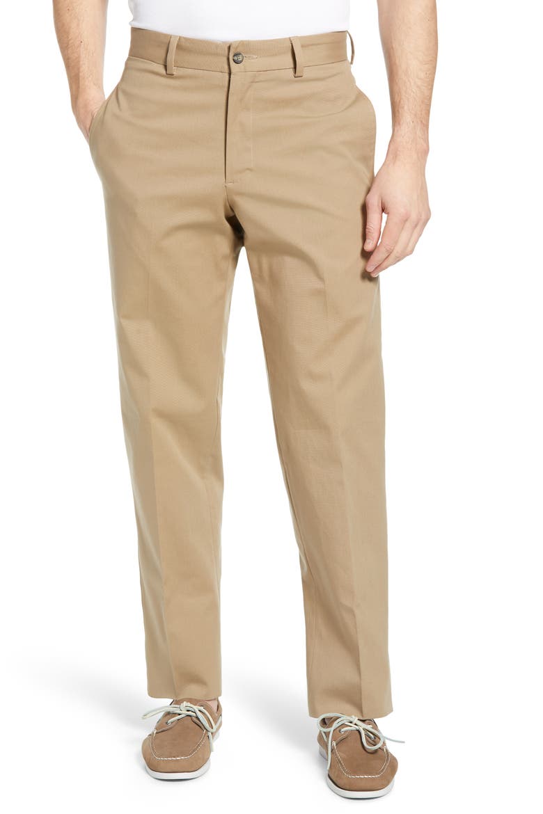 Charleston Khakis Flat Front Stretch Canvas Pants, Main, color, KHAKI