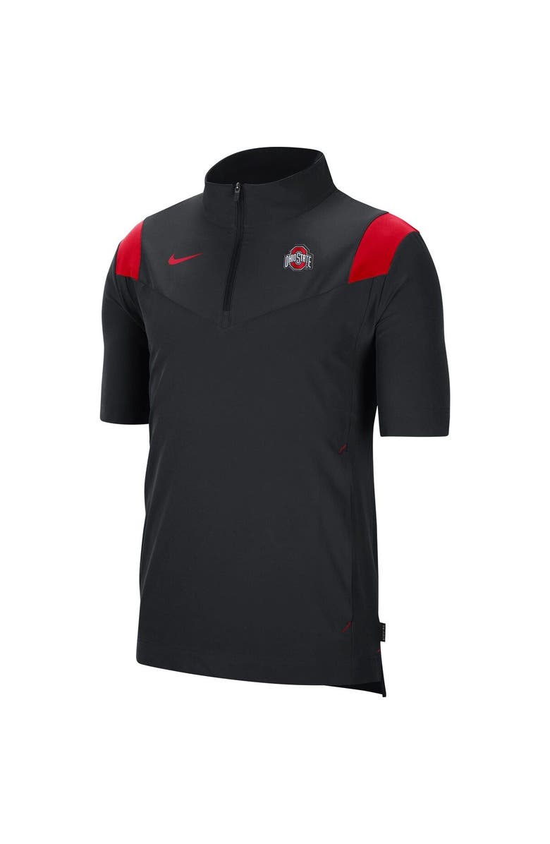 Nike Men's Nike Black Ohio State Buckeyes 2021 Coaches Short Sleeve Quarter-Zip Jacket, Alternate, color, 