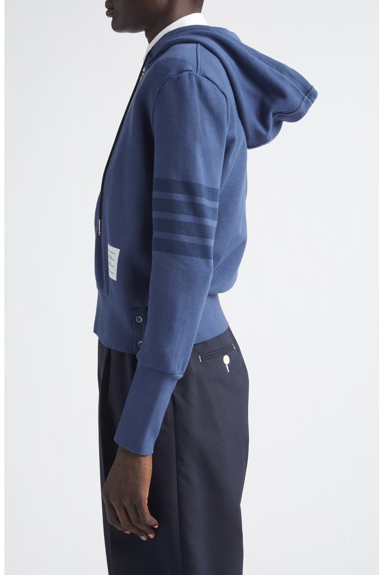 4-Bar French Terry Full Zip Hoodie, Alternate, color, NAVY