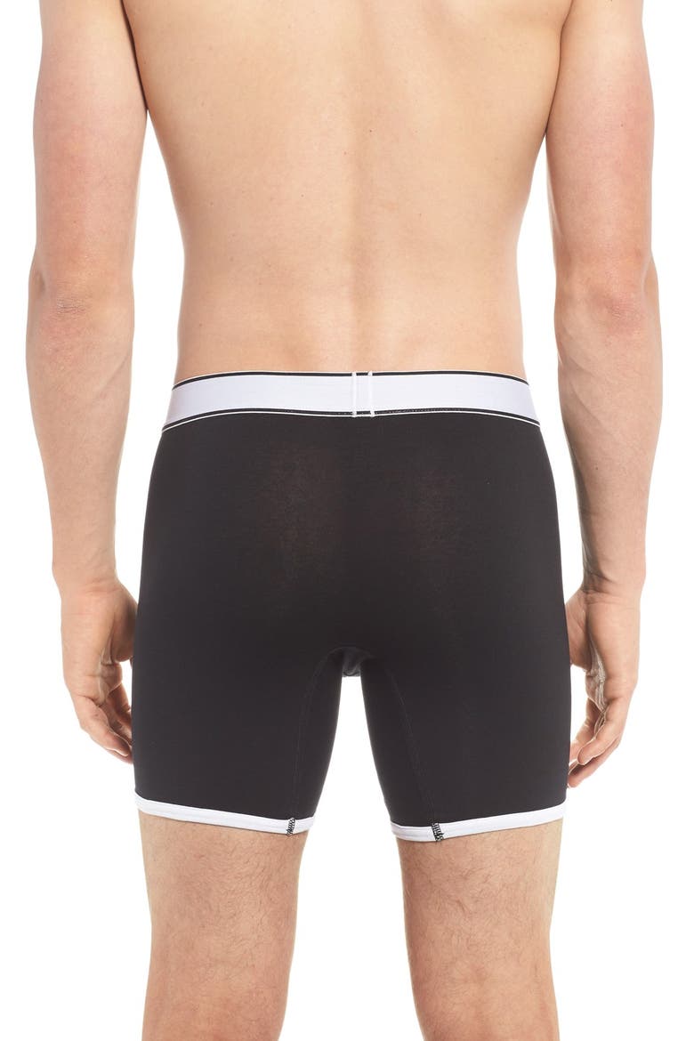 Wade Stretch Cotton Boxer Briefs, Alternate, color, BLACK