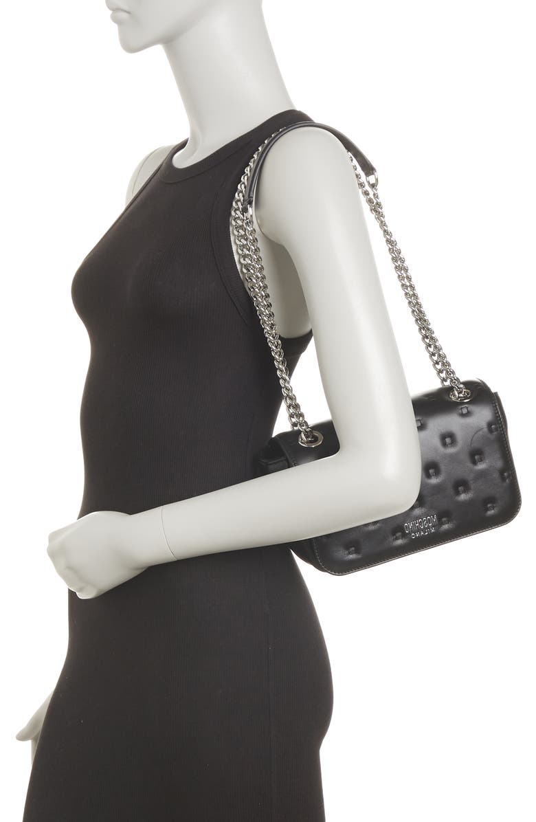 Moschino Embossed Leather Shoulder Bag, Alternate, color, 