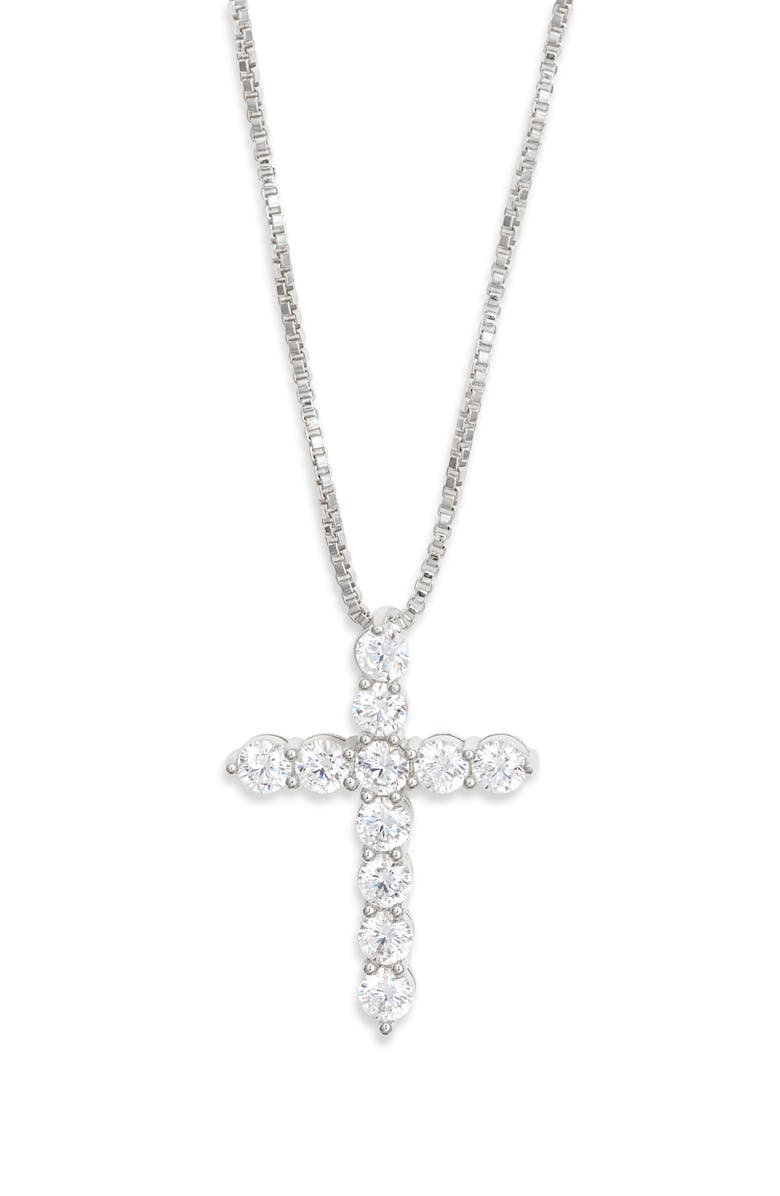 The M Jewelers The Bella Pavé Cross Pendant, Main, color, Silver