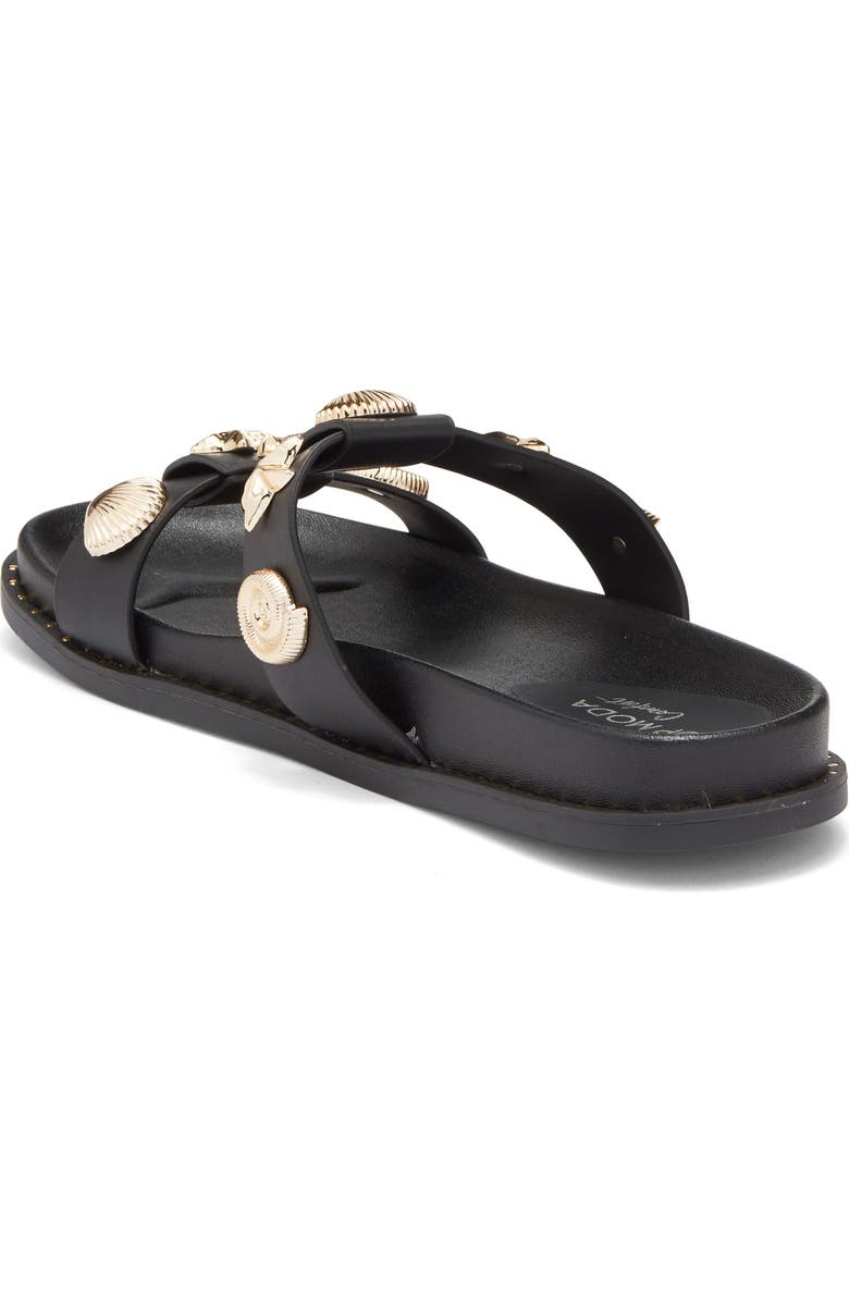 TOP MODA Sailor Slide Sandal, Alternate, color, Black Pu