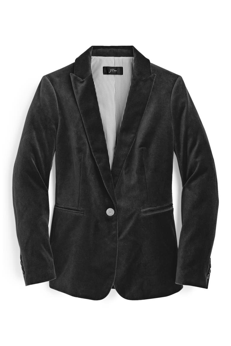 Parke Velvet Blazer, Alternate, color, BLACK