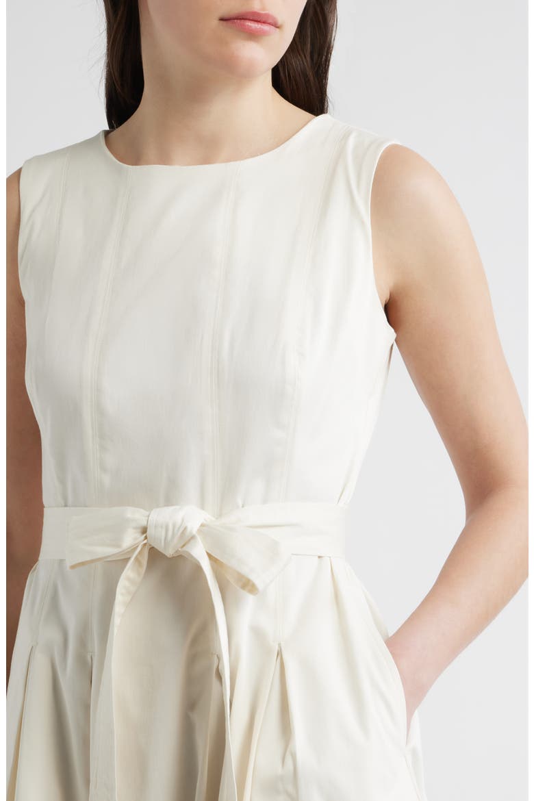 Sleeveless Stretch Cotton Midi Dress, Alternate, color, WHITE DOVE