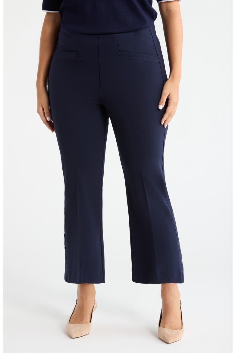 Stella Pull-On Kick Flare Ponte Pants, Main, color, CADET BLUE