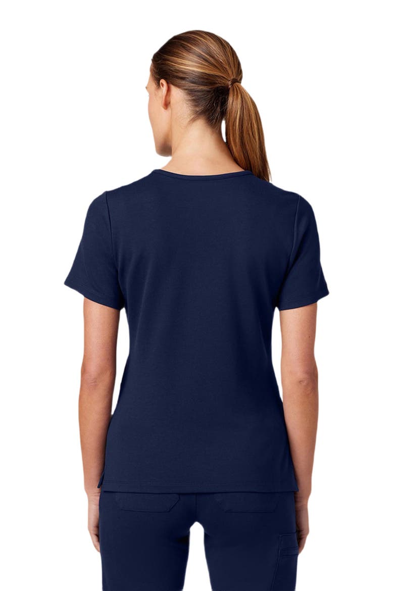 Cesi Women's 2-Pocket Slim Knit V-Neck Scrub Top, Alternate, color, Midnight Navy