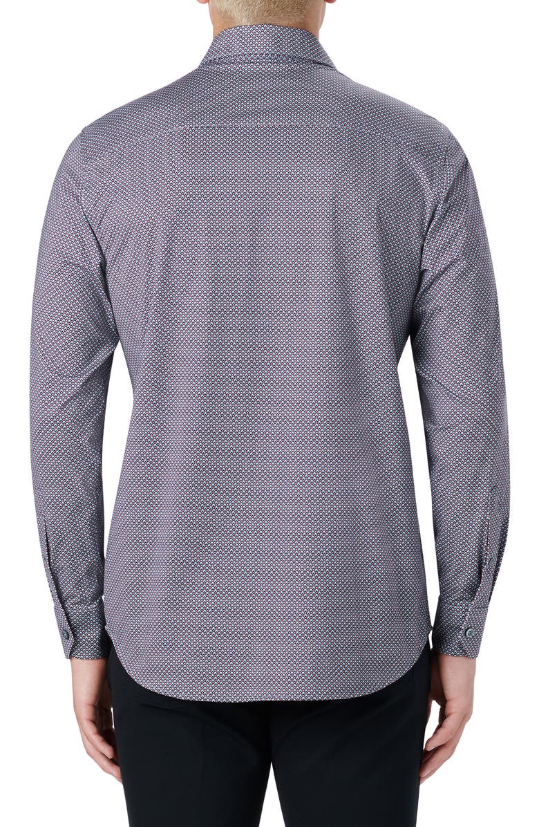 Bugatchi OoohCotton<sup>®</sup> Geometric Print Button-Up Shirt, Alternate, color, 