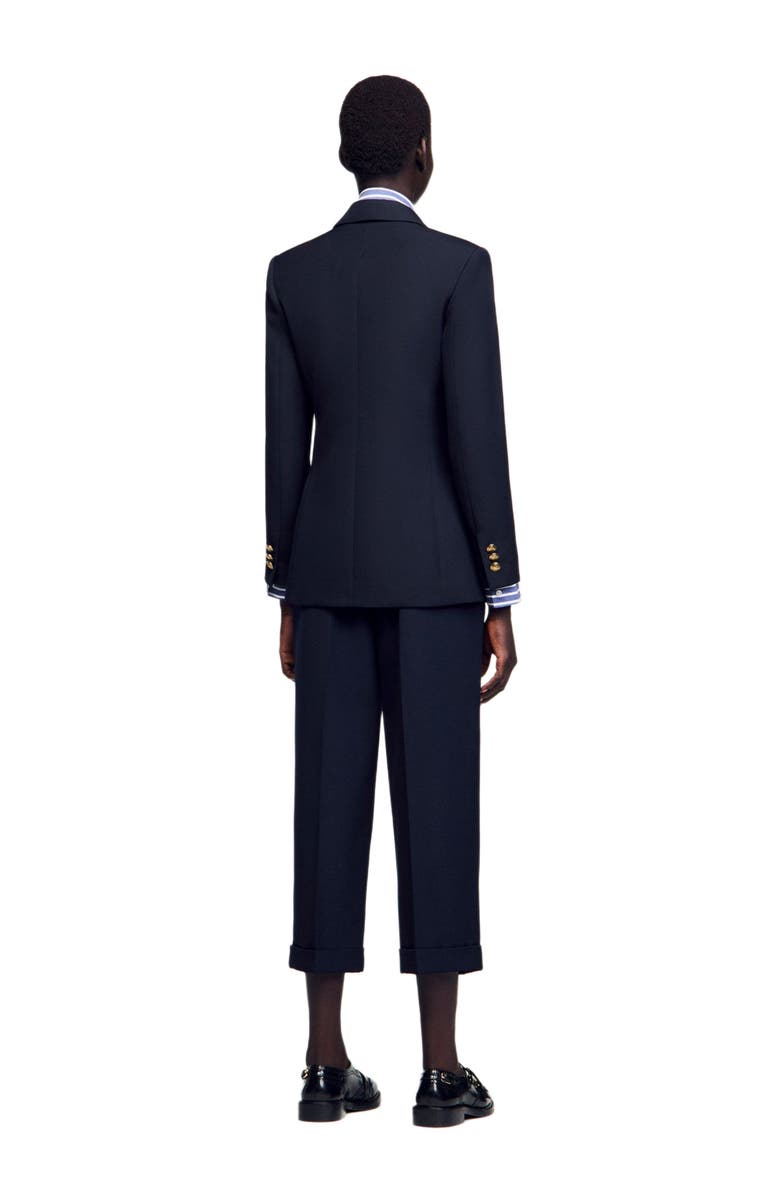 SANDRO Double-breasted suit jacket, Alternate, color, 
