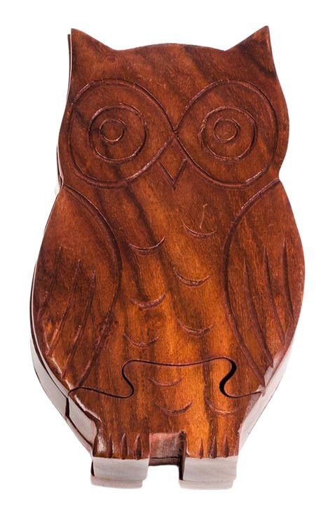 Owl Puzzle Box - Ethically Hand Carved Sheesham Wood