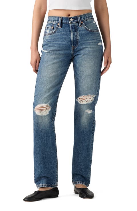 501® Original Ripped Straight Leg Jeans