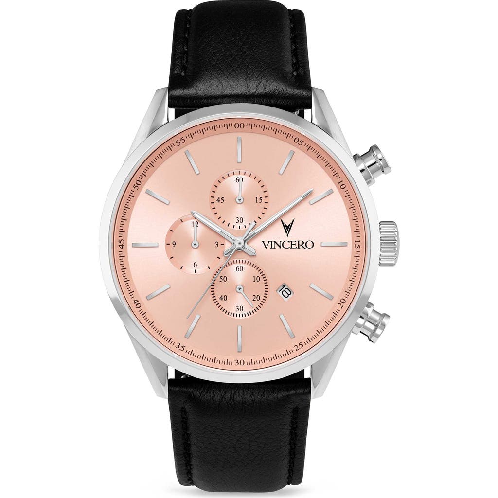 Vincero The Chrono S2 Salmon Leather Strap Watch, 43mm In Salmon