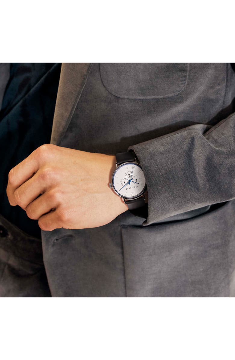 Ted Baker London Phylipa Gents Leather Strap Watch, 41mm, Alternate, color, 