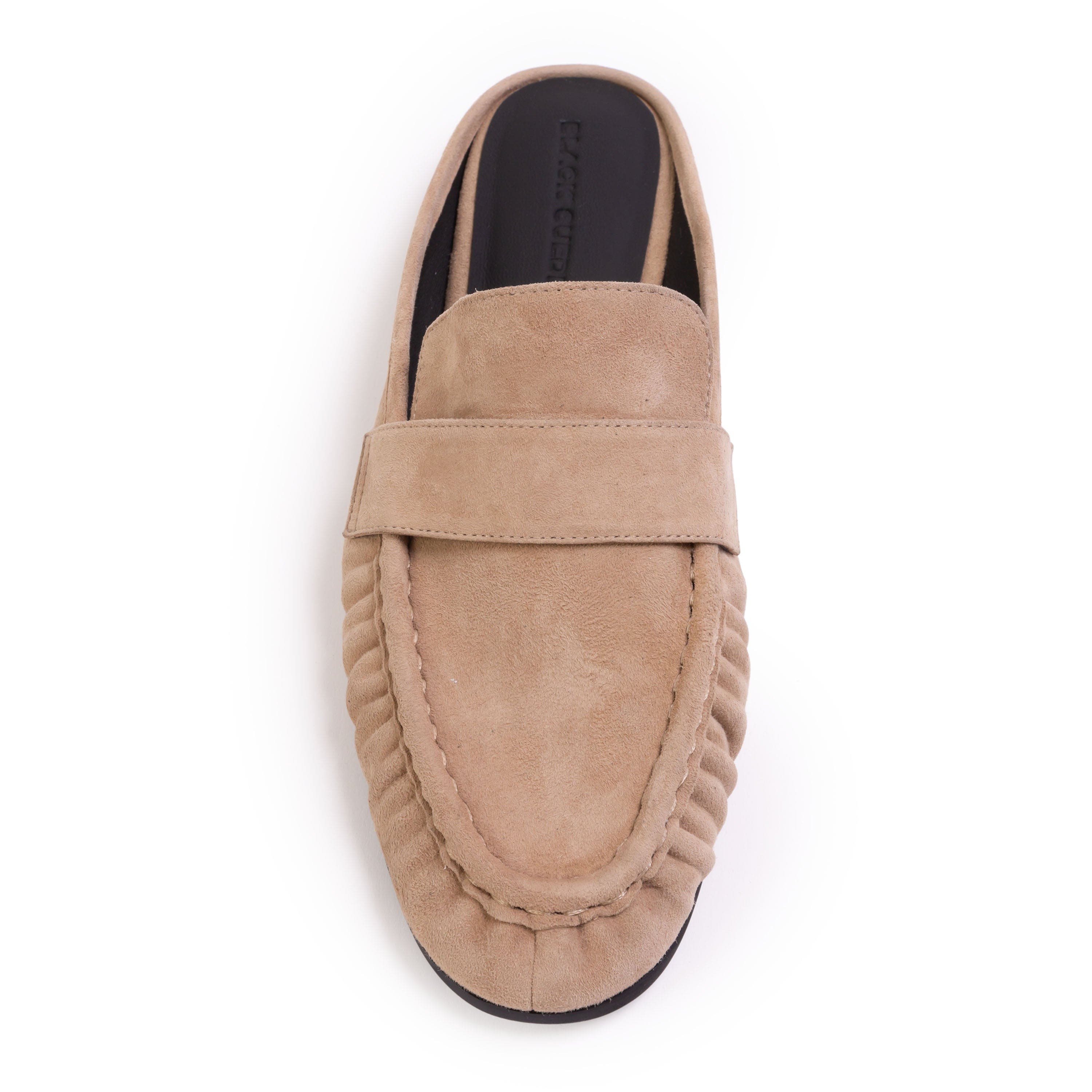 BLACK SUEDE STUDIO Gabby Mule Loafer, Alternate, color, Tan Suede