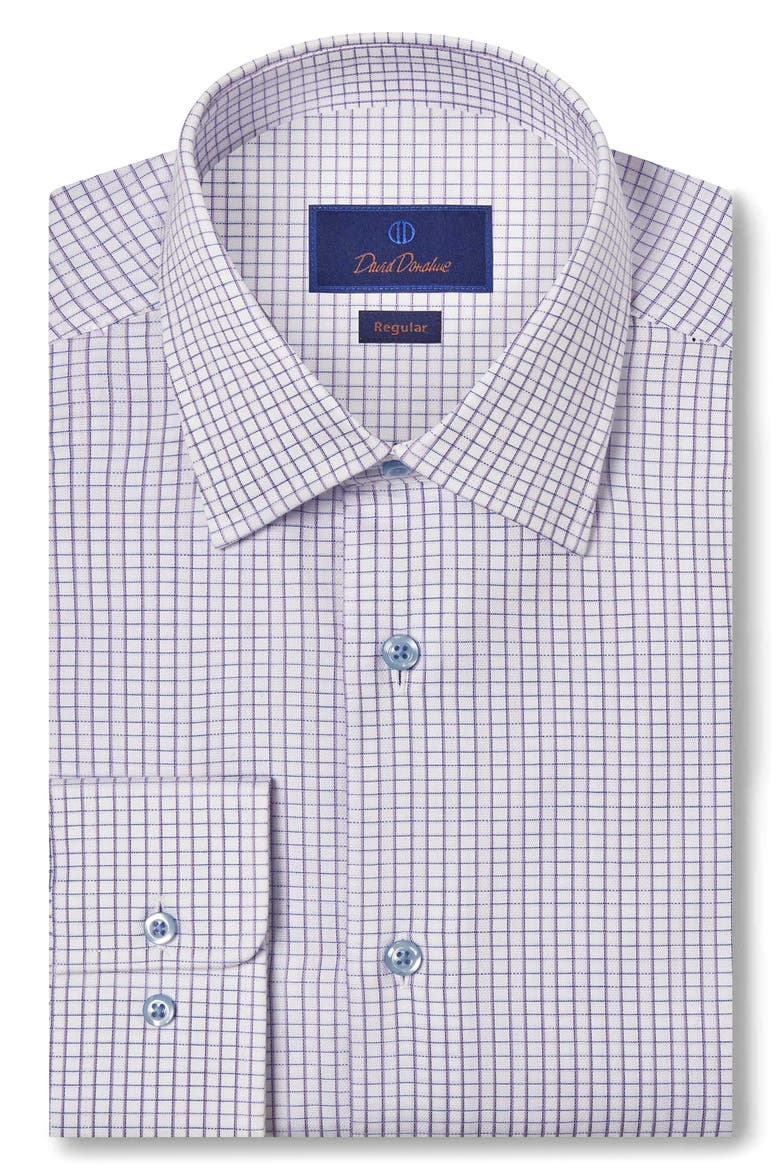Regular Fit Dobby Check Dress Shirt, Main, color, LILAC/ SKY