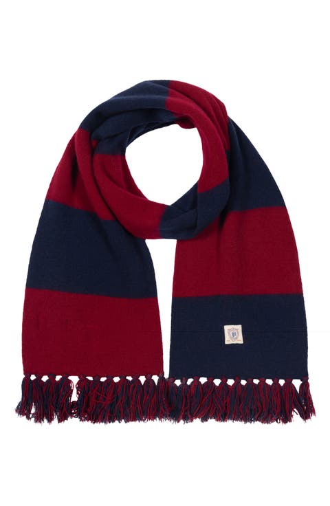Rugby Stripe Merino Wool Blend Scarf