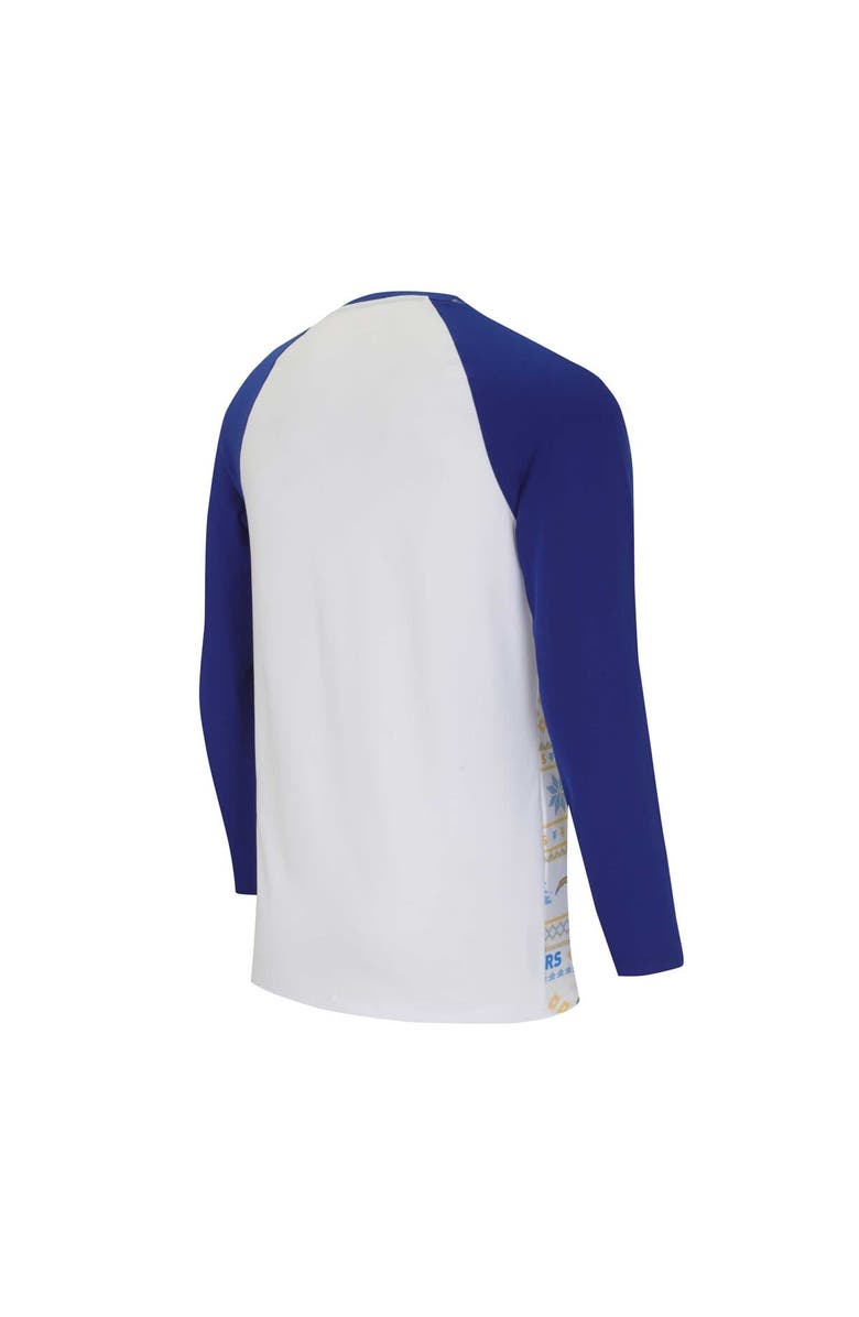 CONCEPTS SPORT Men's Concepts Sport White/Powder Blue Los Angeles Chargers Tinsel Raglan Long Sleeve T-Shirt & Pants Sleep Set, Alternate, color, White