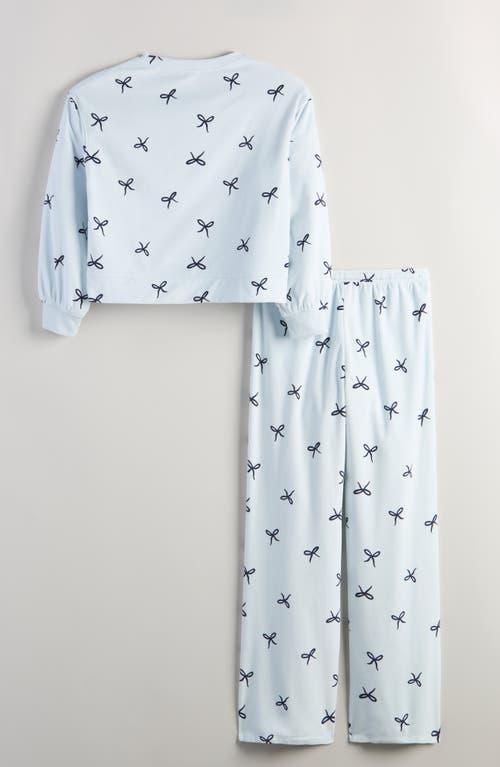 Nordstrom Kids' Sporty Velour Pajamas In Blue